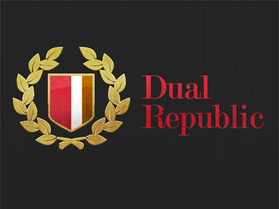 Dual Republic treatment 1, with type coat of arms crest emblem metal