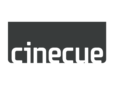 cinecue, option 3 bleed figureground logo wordmark