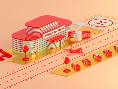 Royal Mail Airport 3d advertising airport animation cinema 4d delivery dribbble mail motion design octane plane redshift