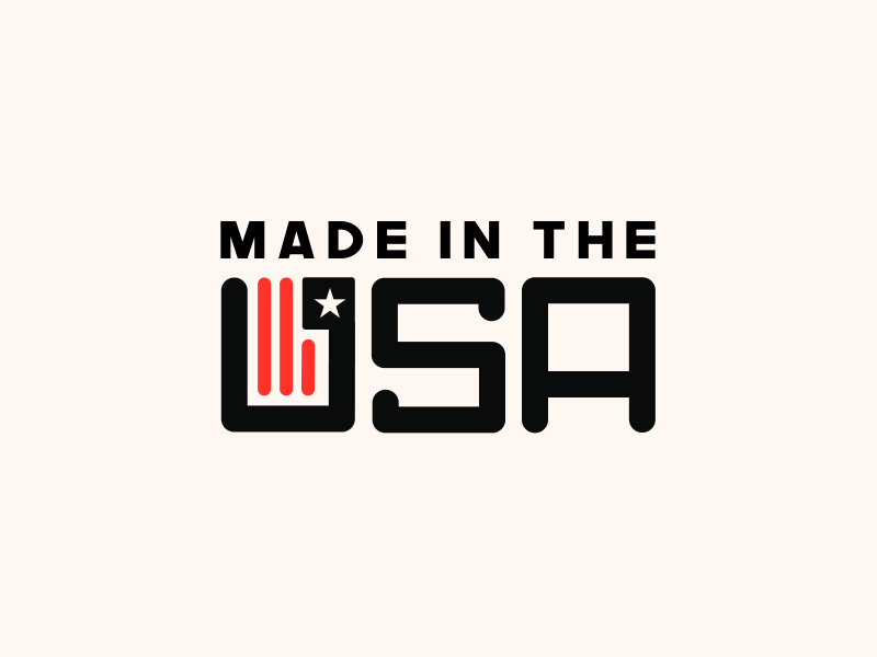 Made In The USA 2d america animation art design flat gif graphic design illustration lettering logo made in america made in usa motion design typography united states usa usa flag vector
