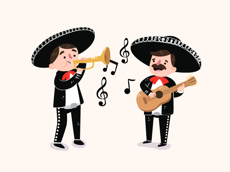 Mariachi 2d after affects animation art design dribbble gif graphic design guitar illustration mariachi mexican mexico motion design vector
