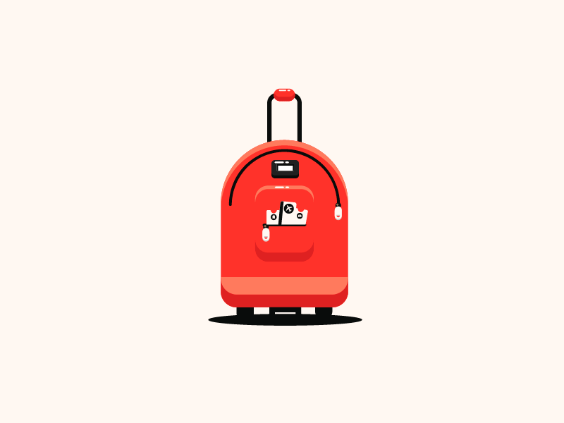 Backpack 2d after affects airport animation art backpack design dribbble gif graphic design illustration motion design tickets travel traveling vector