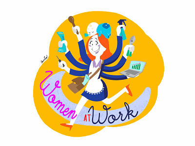 Illustration "Women at Work" digital art illustration vector vector art vector artwork