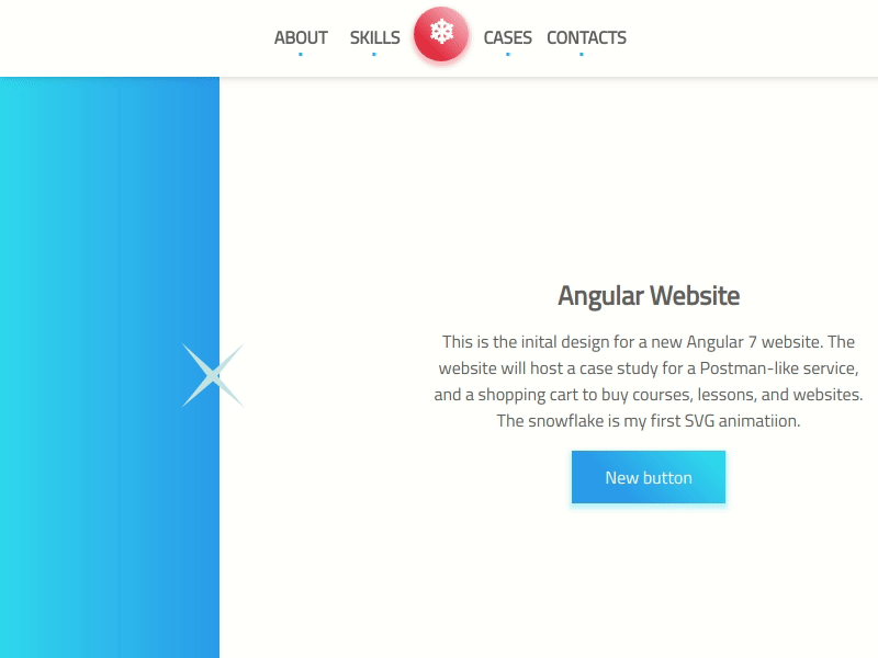 Snowflake Angular Website design angular art beautiful design css css3 design dropdown menu graphic design gsap snowflake svg transitions ui