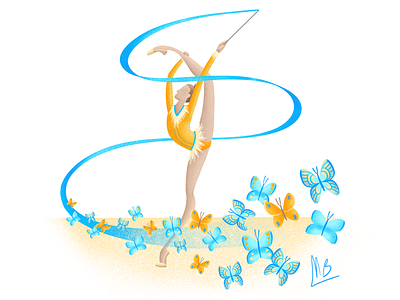 Taking flight art butterflies gymnast illustration ipad pro italia le farfalle procreate rhythmic gymnastics