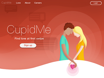 CupidMe apple pencil art couple creative cupid cupidme dating design heart illustration ipad pro love procreate ui ux