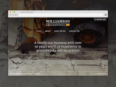 Williamson Groundworks clean design experience landing page responsive ui user ux web