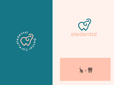 eledental branding dental dental care design designer elephant icon identity illustration logo logodesign mark teeth ui vector