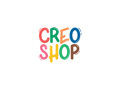 Creo Shop art color colorful creative fun funky logo shop supplies typography