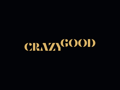 CrazyGood custom gold logo luxury stencil typography uppercase