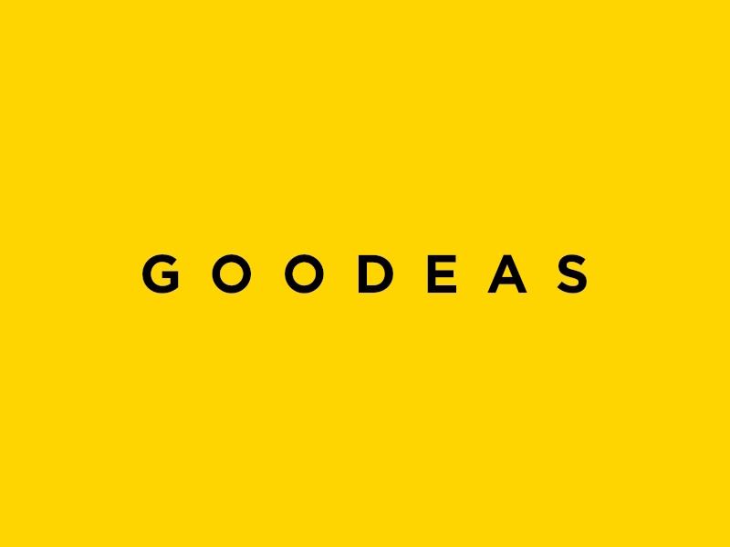 GOODEAS logo animation black good ideas logo share simplicity smooth typography yellow