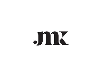 JMK logo acronym black custom elegant fashion j k logo m serif stencil typography