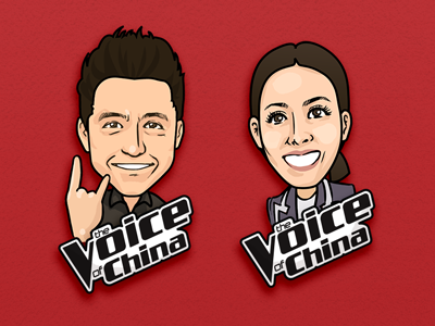 Cartoon portraits for the coaches of The Voice of China cartoon painting portrait