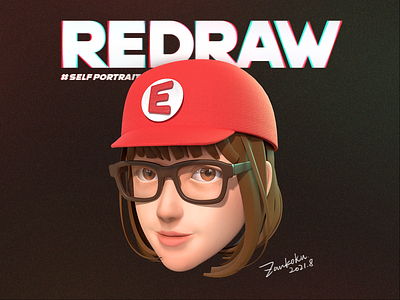 Redraw of the selfportrait 3d avatar blender character selfportrait