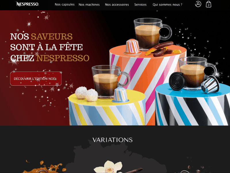 Nespresso black branding coffee design ecommerce figma gif gif. homepage landing page nespresso redesign ui ui ux ui ux design ux web webdesign website