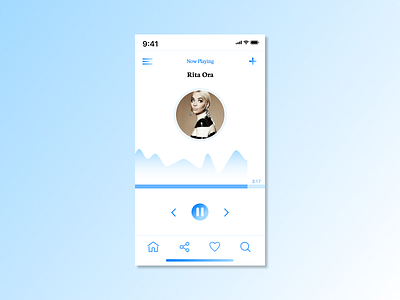 Music Player app black blue dailyui dailyui009 design figma material design mobile music music player ui ux white
