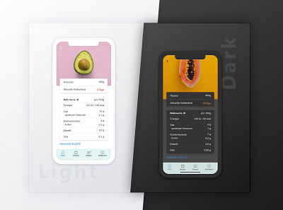 Light Mode/Dark Mode app dashboad design food fridge healthy kitchen smart home smarthome smartphone ui ui ux ux