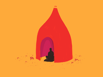 Meditation hut autodesk bamboo colors creation design fun mediation mindfulness sketch structure