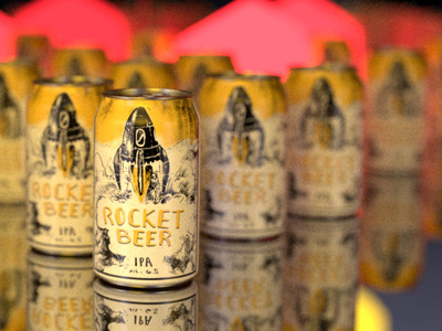 Rocket Beer Render adobe dimension adobe photoshop beer ipa rendering