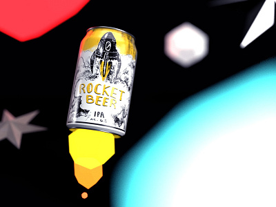 Rocketbeer Space 1 adobe dimension adobe photoshop beer branding design logo rendering