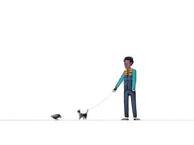 Cat walk autodesk cat clean client color fun illustration sketch