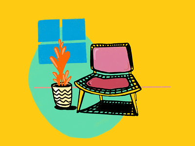 Chair of the day art branding colors design fun furniture illustration layout lifetakestime radical