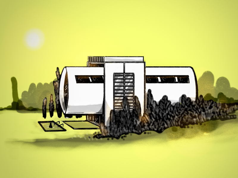 Tube dreams. Artist retreat and meditation center. studio meditation fun 2020 love freelance pro ipad sketchbook autodesk rendering building lifetakestime branding layout art sketch illustration design architecture