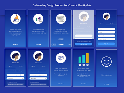 On-boarding Design Process for Current Plan Update current plan update design flow design process on boarding onboarding plant software update plan ui screens
