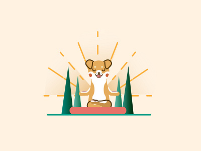 Year of the dog dog flat graphic art illustration illustrator vector vector art yoga