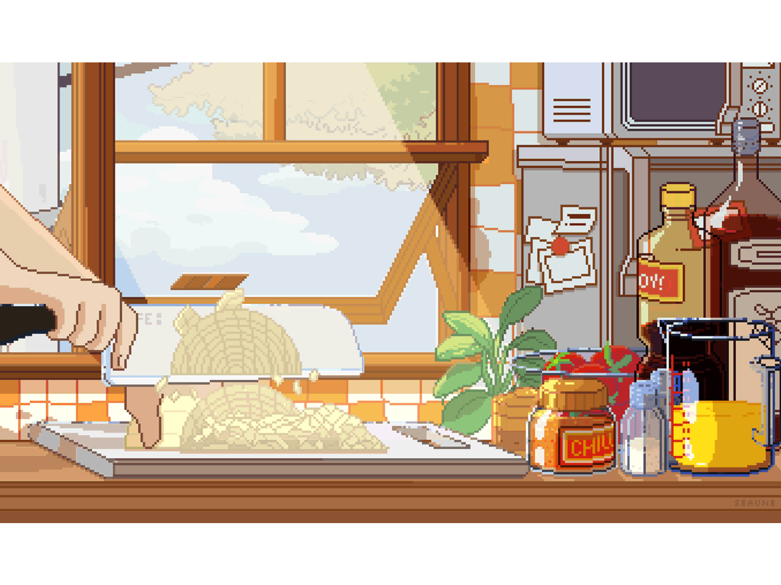 Let's get cooking! animation chopping cooking illustration kitchen pixel pixel animation pixelart pixels