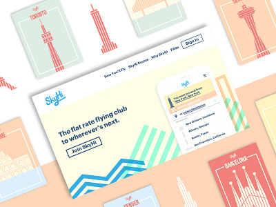 SkyHi Website illustrated illustration ui web design