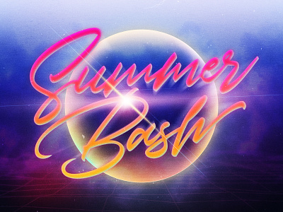 Summer Bash 1988 branding event promotion flare logo logo design retro textures