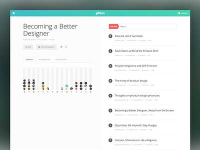 Becoming a better designer clean graph teal website