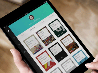 Gibbon iPad app grid app clean flat grid ipad profile teal