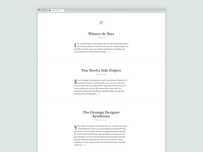 Simple Blog Design—wouterdebr.es blog clean minimalistic simple typography website