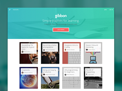 New version Gibbon website clean e learning homepage teal website