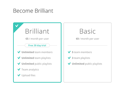 Become Brilliant clean forms plans upgrade