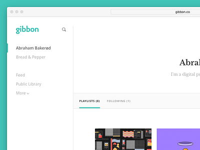 New Gibbon User Profiles clean profile sidebar user website