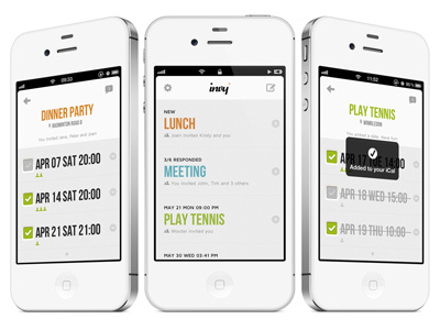 Invy has launched app interface iphone