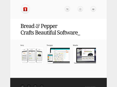 Bread & Pepper Website Overhaul clean minimalistic white