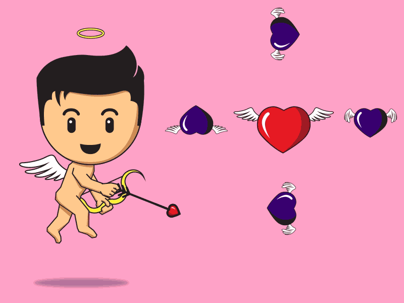 Love Yourself <3 2d animation adobe aftereffects adobe illustrator cupid dribbble hearts illustration love love is love love yourself mental health mentalhealth mindfulness valentine yougotthis