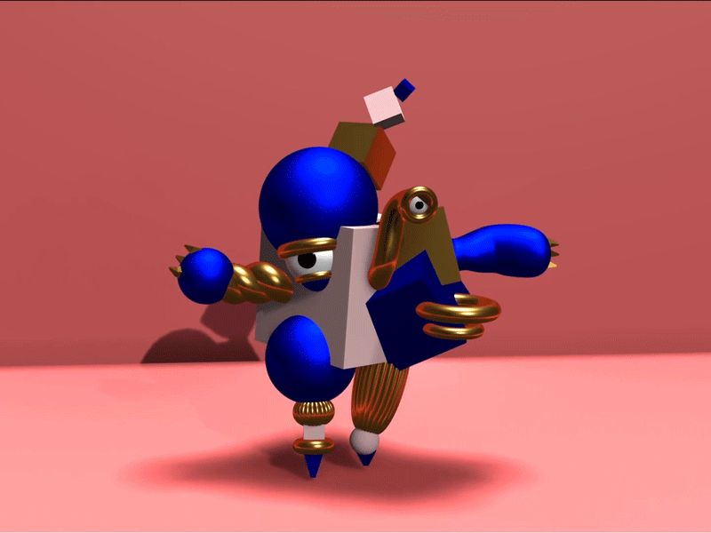 Character Study 3d 3d art character contemporary gold shapes walk walkcycle