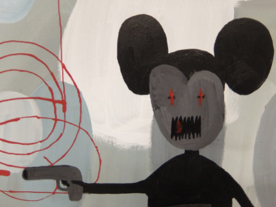 Killa´ mouse detail acrylics art canvas cartoon illustration painting