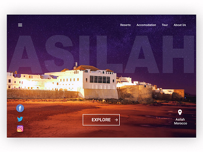 Landing page for Asilah Tourism town in Morocco design ui web website