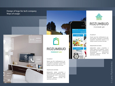 Rosumbud - smart home technologies design identity logo