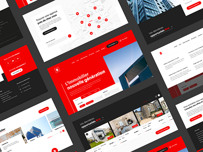 Blok — Refonte groupe immobilier black branding dailyui design real estate red ui uidesign ux webdesign