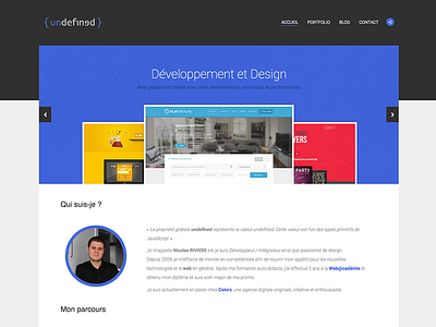[V1] Undefined - Portfolio about me blue design development portfolio undefined web website