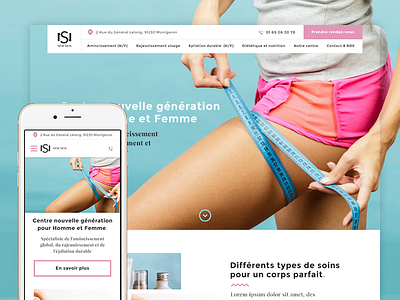 NewSkin - beauty salon beauty blue material design mobile pink responsive website