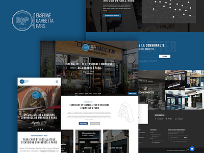 Enseigne Gambetta Paris blue design photoshop ui web webdesign website