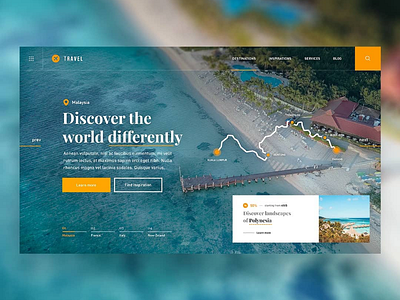 ✈️🏝️ Travel Guide — Website Concept dailyui dailyux dailywebdesign landscapes orange travel ui uidesign ux web webdesign website